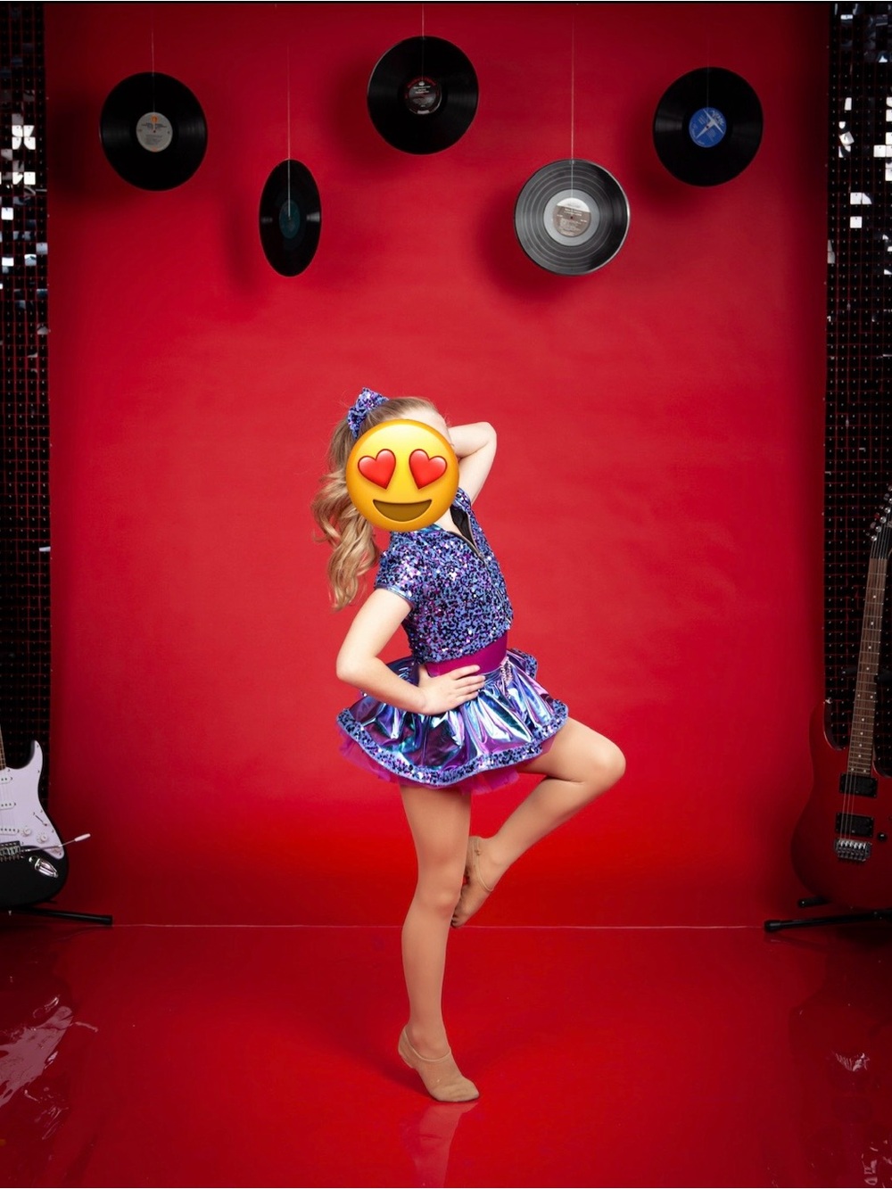 Girls Purple & Teal Sequin Dance Costume Vest and Skirt Set